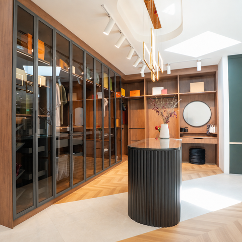 Custom Aluminium Doors Fluted Glass