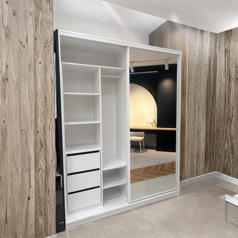2-Door Wardrobe Freestanding Flat Pack 1200mm Wide - Supply Only